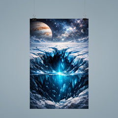 Europa cracked ice over hidden ocean darkness poster 9