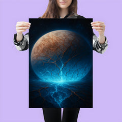 Europa's cracked ice glowing over subsurface ocean poster 3