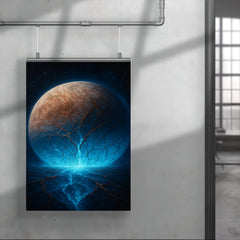 Europa's cracked ice glowing over subsurface ocean poster 4