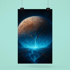 Europa's cracked ice glowing over subsurface ocean poster 6