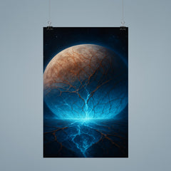 Europa's cracked ice glowing over subsurface ocean poster 9