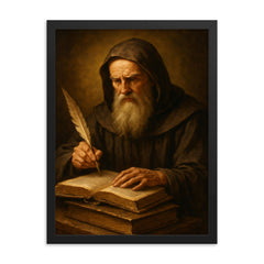 Eusebius of Caesarea framed print on a plain backdrop in size 18"x24".