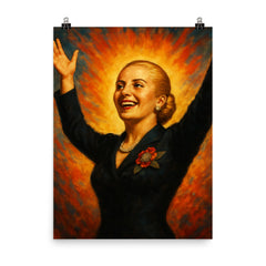 Eva Peron poster on a plain backdrop in size 8"x10".