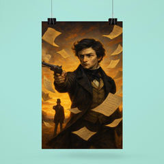 Evariste Galois duel dawn with algebra pages fluttering poster 6