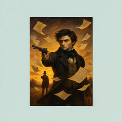 Evariste Galois duel dawn with algebra pages fluttering poster 8
