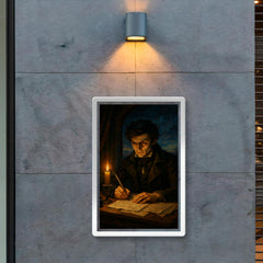 Evariste Galois writing all night before dawn duel poster 2