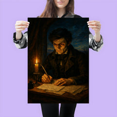 Evariste Galois writing all night before dawn duel poster 3