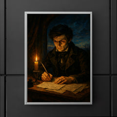 Evariste Galois writing all night before dawn duel poster 5