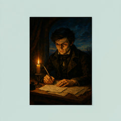 Evariste Galois writing all night before dawn duel poster 8