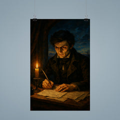 Evariste Galois writing all night before dawn duel poster 9