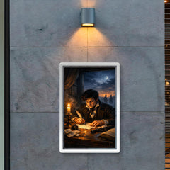 Evariste Galois writing before dawn duel poster 2