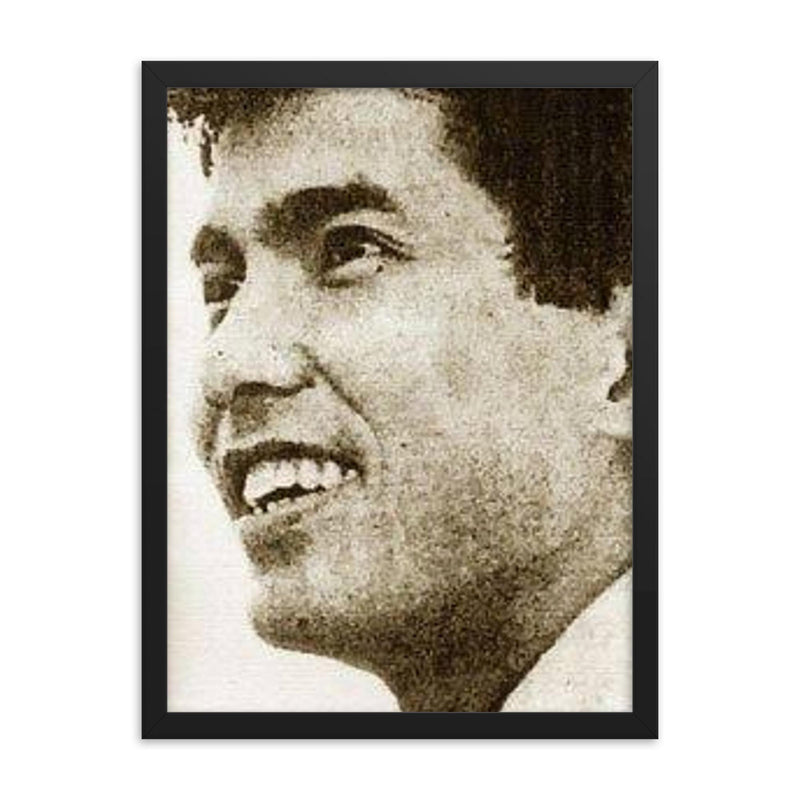 Evelio Javier framed print on a plain backdrop in size 18