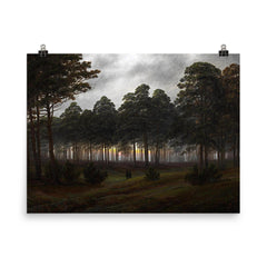 Evening by Caspar David Friedrich, 1821 poster on a plain backdrop in size 8"x10".
