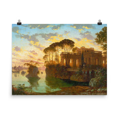 Evening Landscape by Ferdinand Knab, 1898 poster on a plain backdrop in size 8"x10".