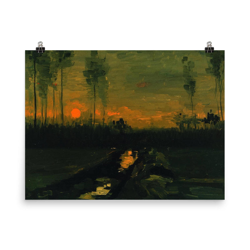 Evening Landscape by Vincent van Gogh, 1885 poster on a plain backdrop in size 8
