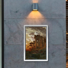 Evening Landscape with Ancient Temple Ruins by Ferdinand Knab, 1890 poster 2