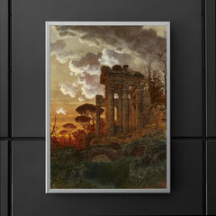 Evening Landscape with Ancient Temple Ruins by Ferdinand Knab, 1890 poster 5