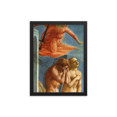 Expulsion From the Garden of Eden by Masaccio framed print on a plain backdrop in size 12"x16".