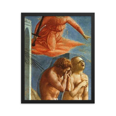 Expulsion From the Garden of Eden by Masaccio framed print on a plain backdrop in size 16"x20".
