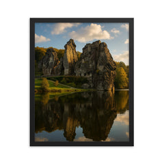 Externsteine Germany framed print on a plain backdrop in size 16"x20".