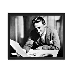 F. Scott Fitzgerald framed print on a plain backdrop in size 16"x20".