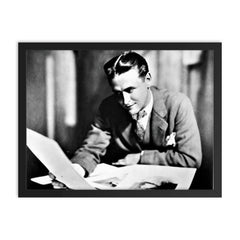 F. Scott Fitzgerald framed print on a plain backdrop in size 18"x24".