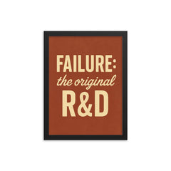 Failure the original R&D framed print on a plain backdrop in size 12"x16".
