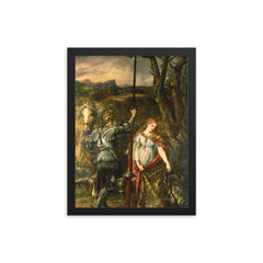 Fair Saint George by John Gilbert, 1881 framed print on a plain backdrop in size 12"x16".