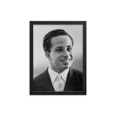 Faisal II of Iraq framed print on a plain backdrop in size 12"x16".