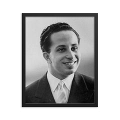 Faisal II of Iraq framed print on a plain backdrop in size 16"x20".