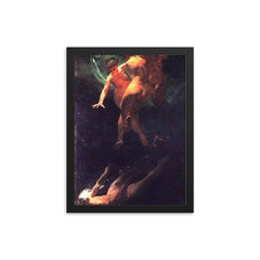 Falling Stars by Mihály Zichy, 1879 framed print on a plain backdrop in size 12"x16".