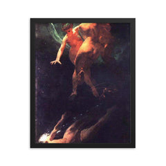 Falling Stars by Mihály Zichy, 1879 framed print on a plain backdrop in size 16"x20".
