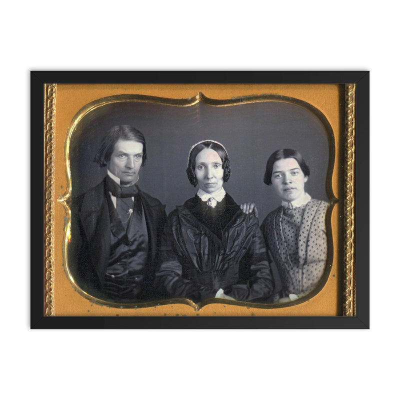 Family Daguerreotype by Unknown Maker framed print on a plain backdrop in size 18