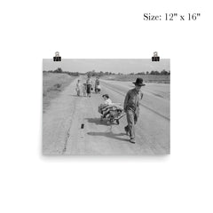 Family walking on highway by Dorothea Lange poster 3