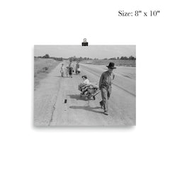 Family walking on highway by Dorothea Lange poster 4