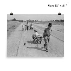 Family walking on highway by Dorothea Lange poster 5
