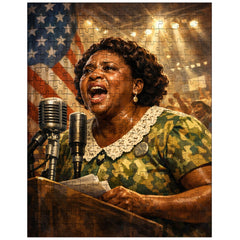 Fannie Lou Hamer at convention microphone jigsaw puzzle