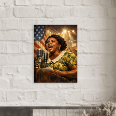 Fannie Lou Hamer at convention microphone metal print mockup