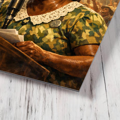 Fannie Lou Hamer at convention microphone metal print mockup