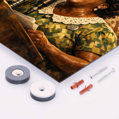 Fannie Lou Hamer at convention microphone metal print mockup