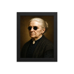 Fanny Crosby portrait framed print on a plain backdrop in size 8"x10".