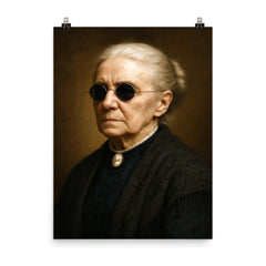Fanny Crosby portrait poster on a plain backdrop in size 8"x10".