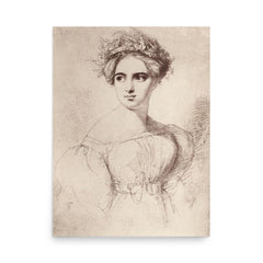 Fanny Mendelssohn poster on a plain backdrop in size 18"x24".