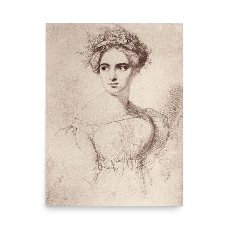 Fanny Mendelssohn poster on a plain backdrop in size 18