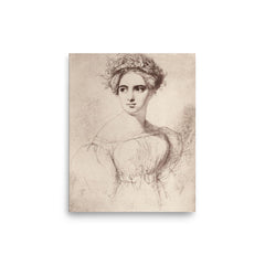 Fanny Mendelssohn poster on a plain backdrop in size 8"x10".