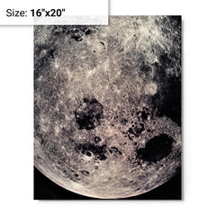 Far Side of the Moon by Apollo 8 metal print on a plain backdrop in size 16"x20".
