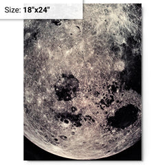 Far Side of the Moon by Apollo 8 metal print on a plain backdrop in size 18"x24".