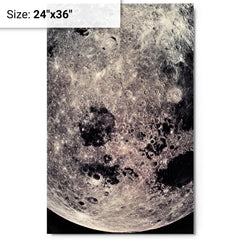 Far Side of the Moon by Apollo 8 metal print on a plain backdrop in size 24"x36".