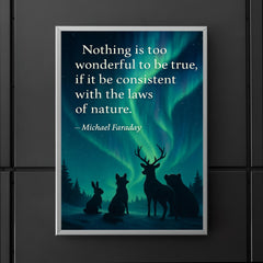 Faraday quote nothing too wonderful amazed animals watching aurora borealis poster 5