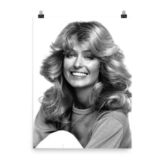 Farrah Fawcett poster on a plain backdrop in size 8"x10".